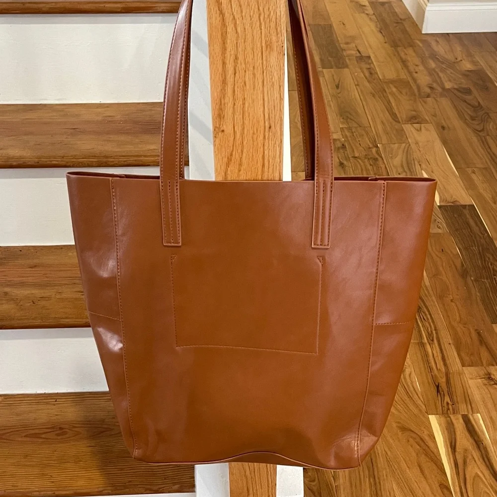 GAP Cognac Synthetic Leather Tote Bag - Picture 4 of 4